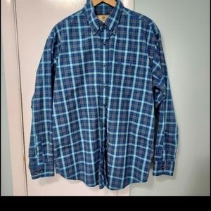 Wrangler western plaid button front shirt - size large